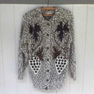 VINTAGE handmade wool blend sweater CARDIGAN